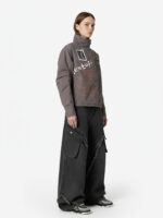 Retro Washed Distressed Deconstructed Patchwork Barrel Jeans - Image 5