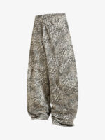Street Leopard Camouflage Pleated Barrel Jeans - Image 3