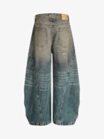 Vintage Mud-Dyed Distressed Barrel Jeans - Image 2