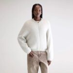 Asedi zip-up cardigan (252 / W / OYSTER)