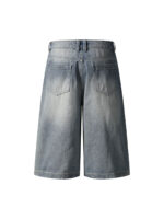 Vintage Patchwork Raw Edge Cropped Jort - Image 3