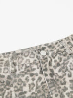 Street Leopard Camouflage Pleated Barrel Jeans - Image 4