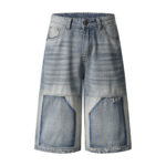 Vintage Patchwork Raw Edge Cropped Jort