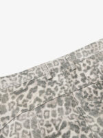 Street Leopard Camouflage Pleated Barrel Jeans - Image 5