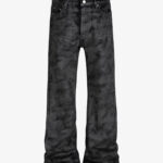 Retro Hand-Brushed Glitter Flare Jeans