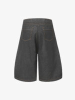 Deconstructed Split Contrast Stitching Scimitar Jorts - Image 2